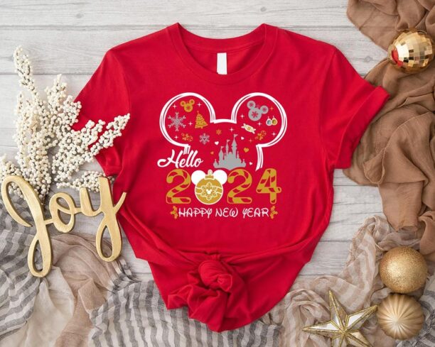 2024 New Year Gift Shirt,Disney New Year Shirt,Mickey New Year Tee,Hello 2024 Tshirt,Disney Trip 2024 Shirt