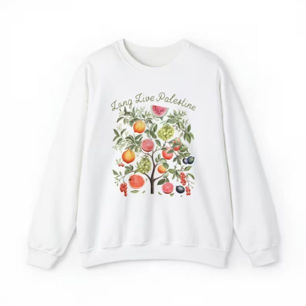 Fruits of Palestine Sweatshirt Watermelon Sweatshirt Fruit Sweatshirt Plaestine Olive Tree Palestine Sweatshirt Fig