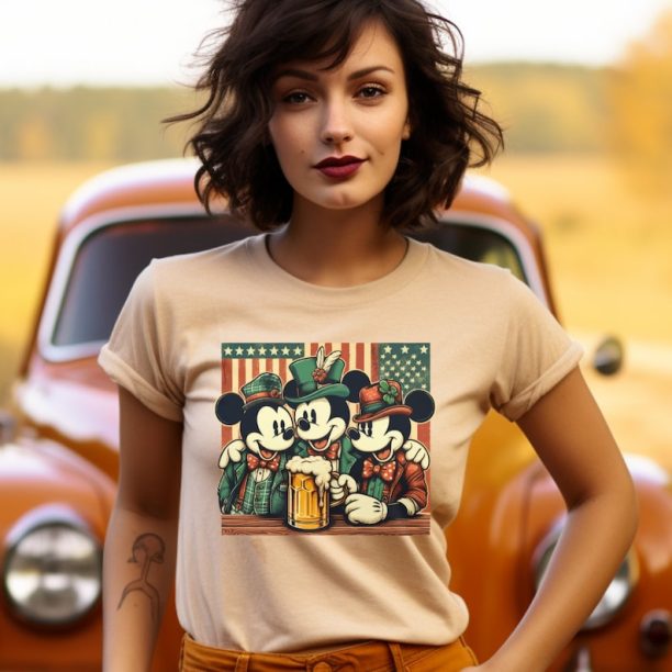 Mickey with Beer | American Flag Shirt | Disney shirts |Vintage shirt | Fourth of July Tee | Beer lover shirt