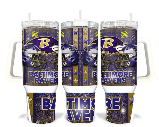 Baltimore Football NFL Sublimated 40oz Quencher Tumbler