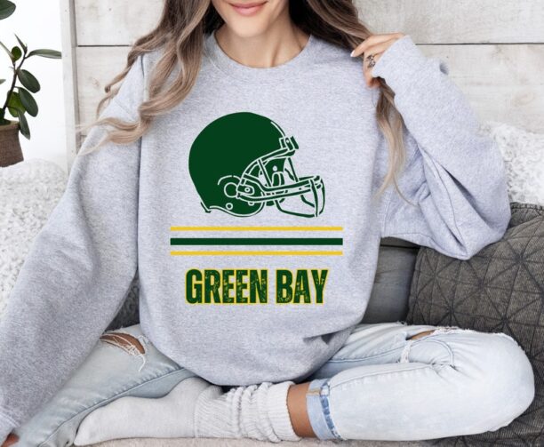 Green Bay Packers Football Crewneck Sweatshirt Green Bay Sweatshirt Game Day Packers Football Sweatshirt Football Sunday