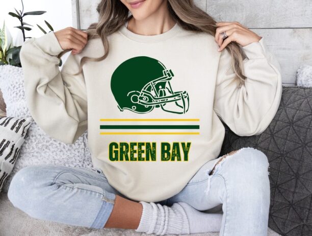 Green Bay Packers Football Crewneck Sweatshirt Green Bay Sweatshirt Game Day Packers Football Sweatshirt Football Sunday