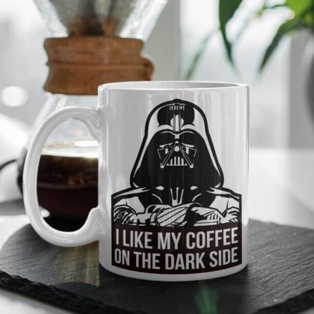 Personalized I Like My Coffee On The Dark Side Vader Inspired, Funny Coffee Mug, Office Tea Cup, Funny Mug, Coffee Mug