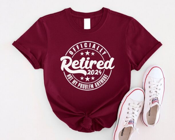 Officially Retired 2024 Shirt, Retirement Shirt, Funny Retired Shirt, Custom Retirement Gift Shirt