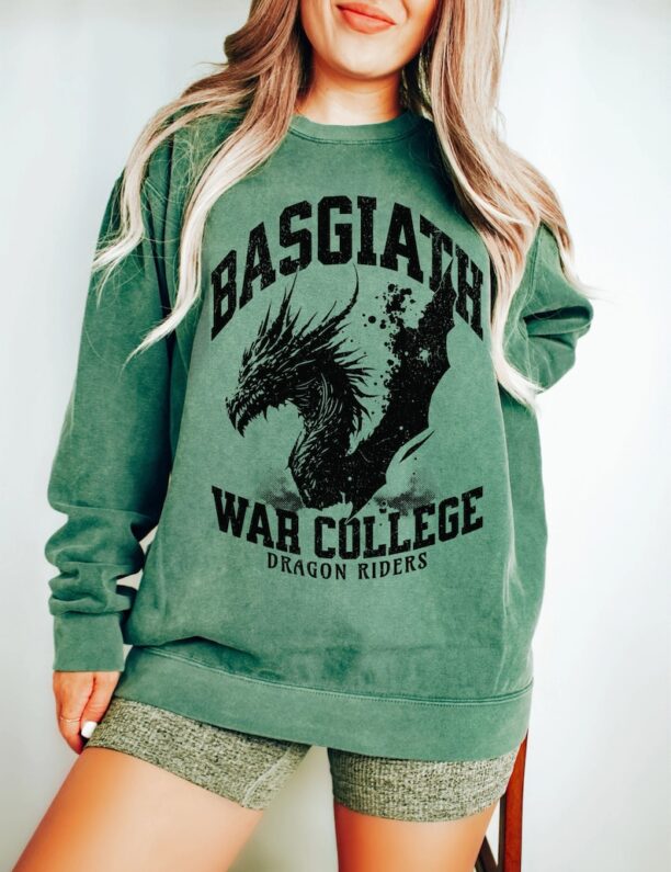 Fourth Wing Sweatshirt UNISEX Comfort Colors® Basgiath War College Dragon Rider Tee Violet Sorrengail Xaden Riorson YA