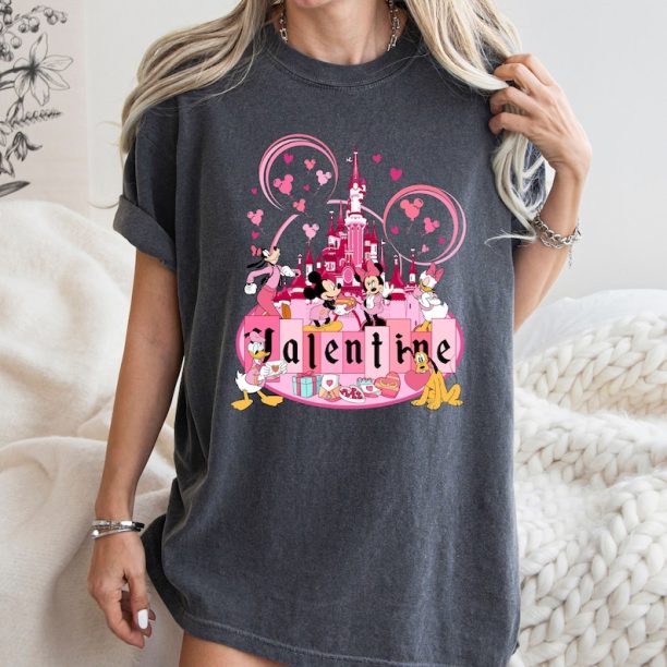 Comfort Colors® Mickey And Friends Valentines, Disneyland Valentines Day Shirt, Valentines Disney Family Tee