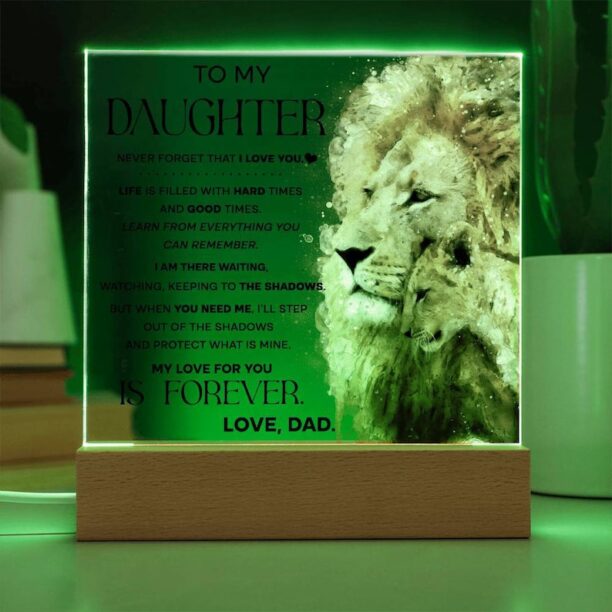 Eternal Support: An Acrylic Oath from Dad's Heart _Acrylic Square Plaque- Gift For Daughter