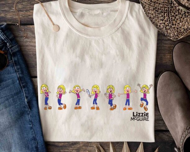 Disney Funny Lizzie McGuire Animated Lizzie Multi-Pose Shirt