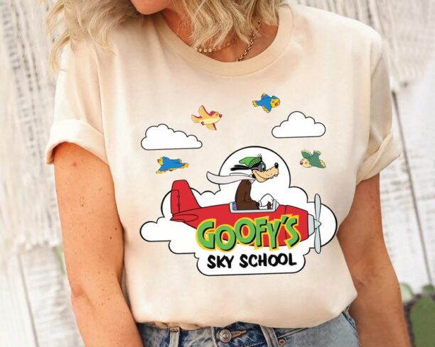 Disney Mickey And Friends Cute Goofy's Sky School Shirt