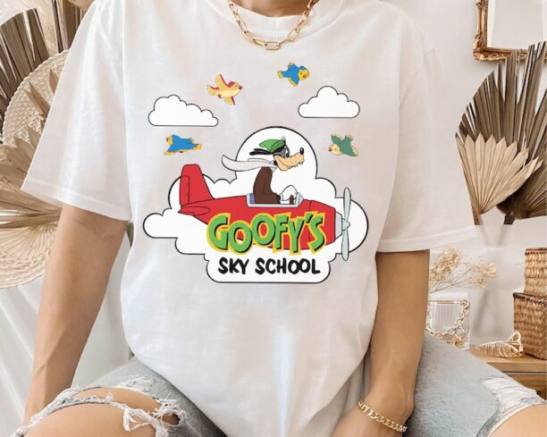 Disney Mickey And Friends Cute Goofy's Sky School Shirt