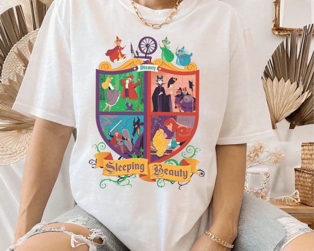 Disney Sleeping Beauty Characters Group Shot Retro Shirt