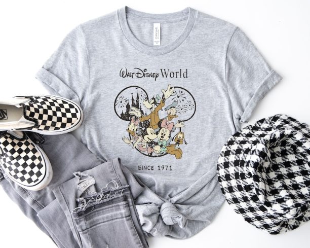 Retro Vintage Walt Disney World Est 1971 Shirt,Mickey and Friend Shirt,Disneyworld Est 1971 Shirt,Disney Family Shirt