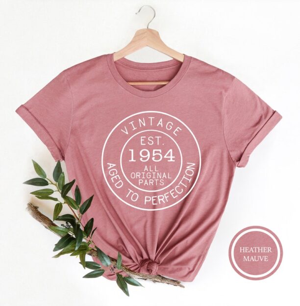 Vintage 1954 T-Shirt, 70th Birthday Shirt, 70th Birthday Gift For Women, 70th Birthday Gift For Men, Born In 1954