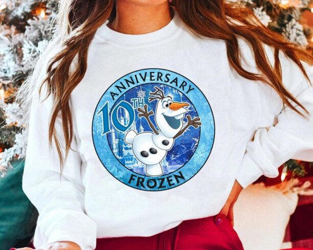 Olaf Snowman Frozen 10th Anniversary Shirt, Disney Frozen Movie 10 Years T-shirt, Walt Disney World