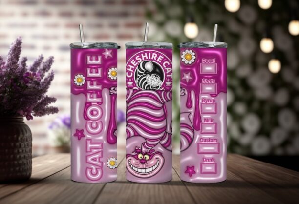 Magician Cheshire Cat Tumbler - Lost In Wonderland with this Crazy Cat Cartoon Character - Perfect for Gifting a Cat