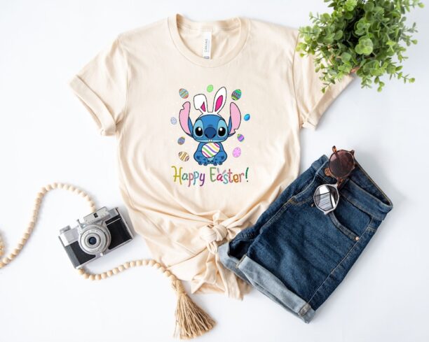 Happy Easter Stitch Shirt, Disney Stitch Bunny T-Shirt, Stitch Lover Tee, Disney Egg Tee, Disney Matching Shirt