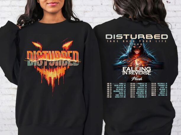 Disturbed 2024 Tour T-Shirt Black Cotton Unisex For Fans Disturbed 2024 Concert Shirt, Sweatshirt, Hoodie all size