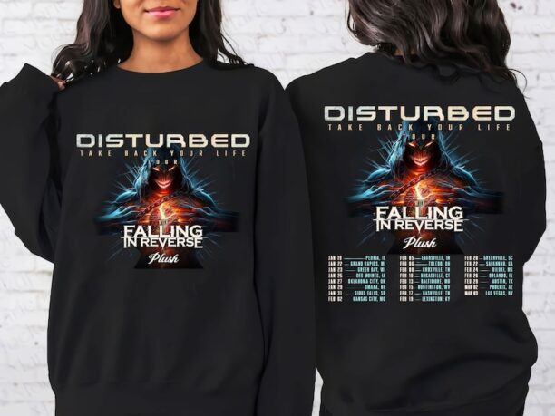 Disturbed 2024 Tour Shirt, Disturbed Band Fan Shirt, Disturbed 2024 Concert T-Shirt, Sweatshirt, Hoodie all size, Color