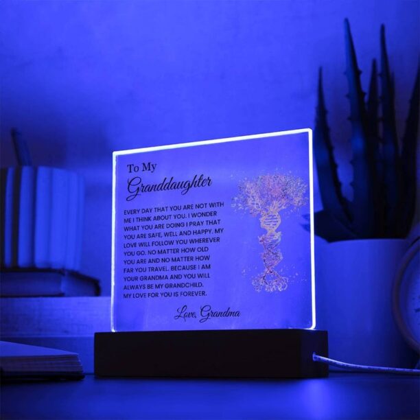 To My Granddaughter - Acrylic Square Plaque | Personalized For Granddaughter, Birthday Present, From Grandma