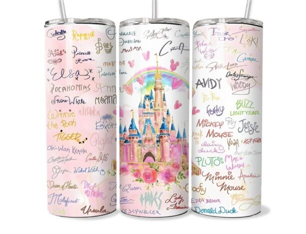 Disney Castle, 20oz Tumbler, Sublimation, Cartoon Christmas Signature,