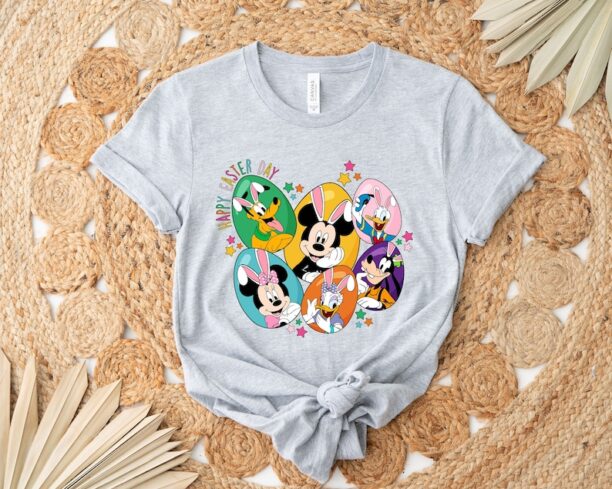 Happy Easter Day Mickey And Friends Shirt, Easter Disney Characters Shirt, Easter Day Tee, Disney Egg Tee