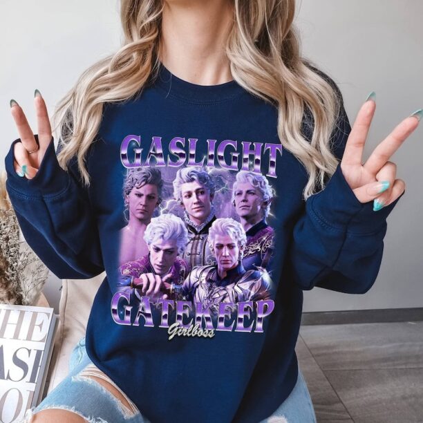 Vintage Astarion Baldurs Gate Bootleg shirt, Gaslight Gatekeep Girlboss Astarion Sweatshirt