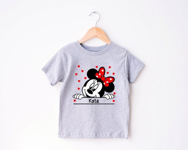 Custom Name Minnie Mouse Tshirt, Kids Disneyworld Shirt, Disney Shirt Girls, Custom Disney Shirts, Personalized Shirt