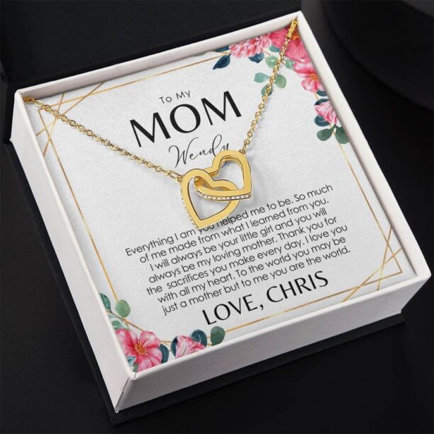 Mom Necklace Gift From Daughter - Personalized Message Card - Mama, Mum, Mommy Gift Ideas For Birthday, Christmas