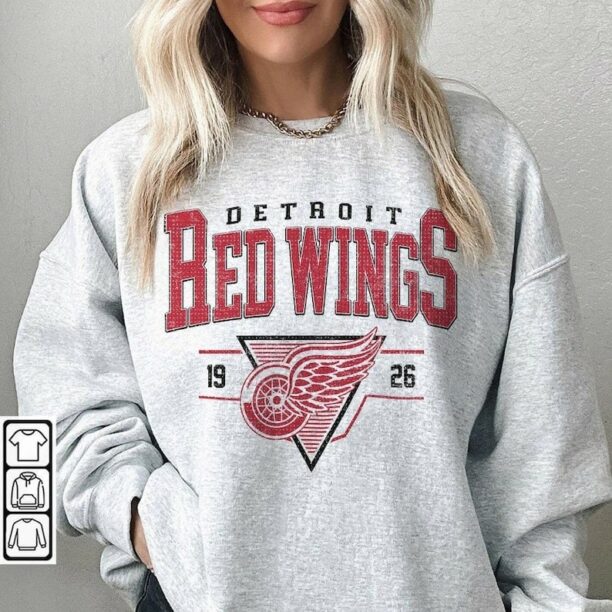 Vintage 90s Detroit Red Wings Shirt, Crewneck Detroit Red Wings Sweatshirt, Jersey Hockey Gift For Christmas