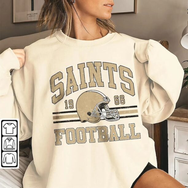 Saints Football Sweatshirt, Shirt Retro Style 90s Vintage Unisex Crewneck, Graphic Tee Gift For Football Fan Sport