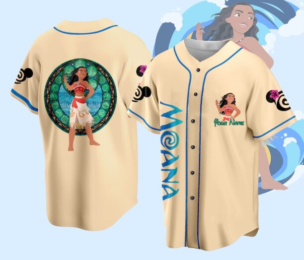 Custom Ddisney Princess Moana Game Day Baseball Jersey Ddisney Moana Baseball Outfit For Baseball Fan Player Baseball