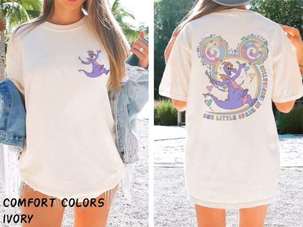 Two-Side Disney Figment Comfort Colors Shirt, Epcot Figment Shirt, One Little Spark Of Inspiration Shirt