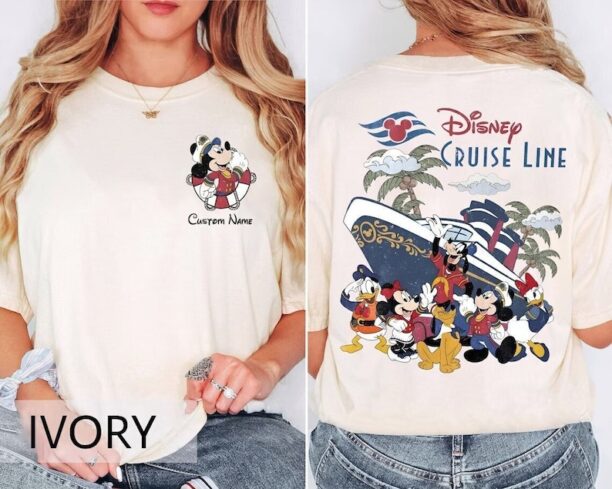 Two-Side Disney Cruise Line Comfort Colors Shirt, Retro Mickey and Friends Cruise Shirt, Disney Family Cruise Shirts