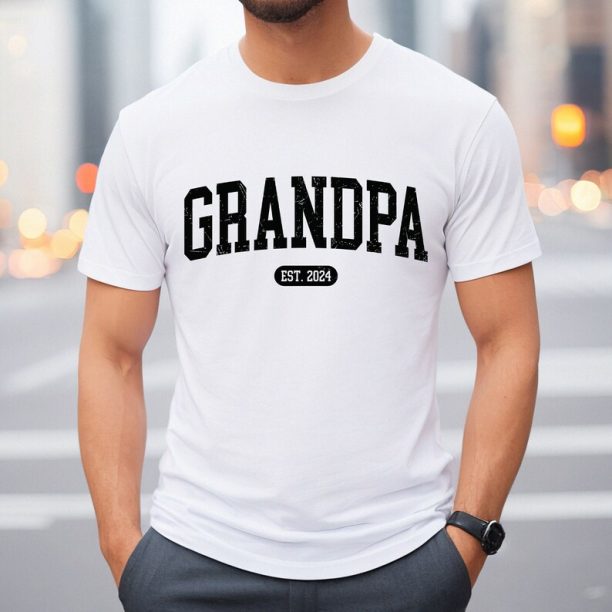 Comfort Colors® Grandpa Est. 2024 Shirt, Grandpa T-Shirt, Grandfather Shirt, Gift For Father, Gift For Grandpa