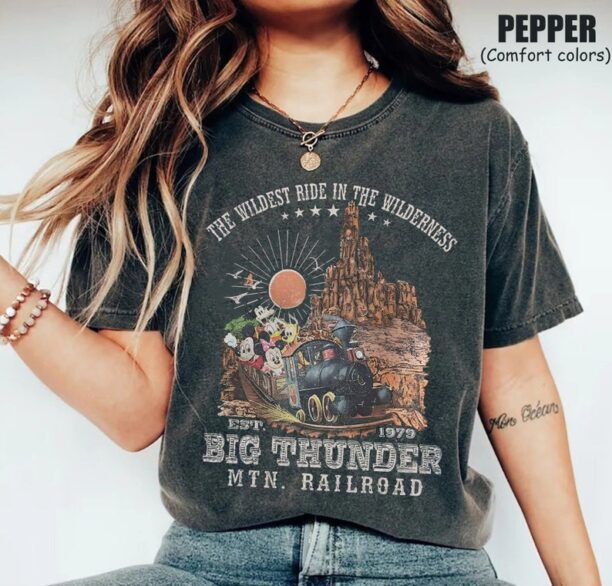 Vintage Disneyland Big Thunder Shirt, Disney mountain railroad Shirt, Frontierland Disney shirt