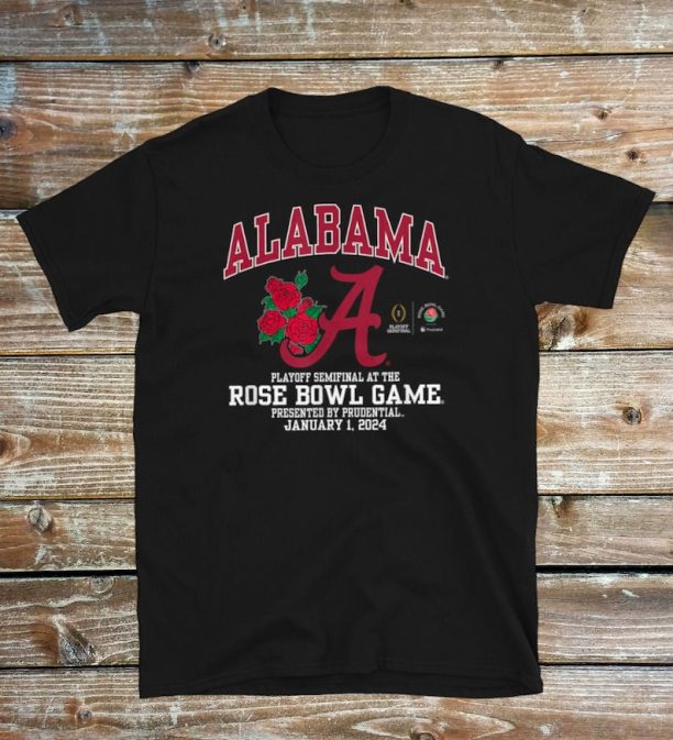 Alabama Crimson Tide Rose Bowl 2024 CFP Semi Football FlowerShort-Sleeve Unisex T-Shirt