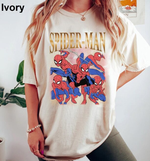 Vintage 90s Spiderman Comfort Colors Shirt, Retro Avengers Bootleg Shirt, Peter Parker Shirt, Marvel Comic Shirt