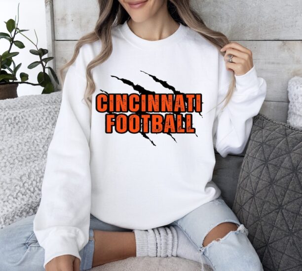 Cincinnati Tiger Sweatshirt, Bengal Tiger College Sweatshirt, Sunday Funday Football Gift, Cincinnati Tiger Shirt