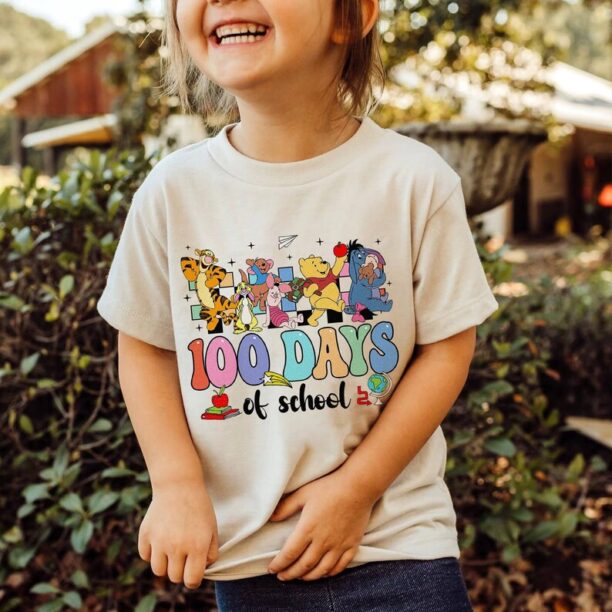 Pooh And Friends 100th Days Of School Shirt | Pooh Bear 100 Days Of School Shirt