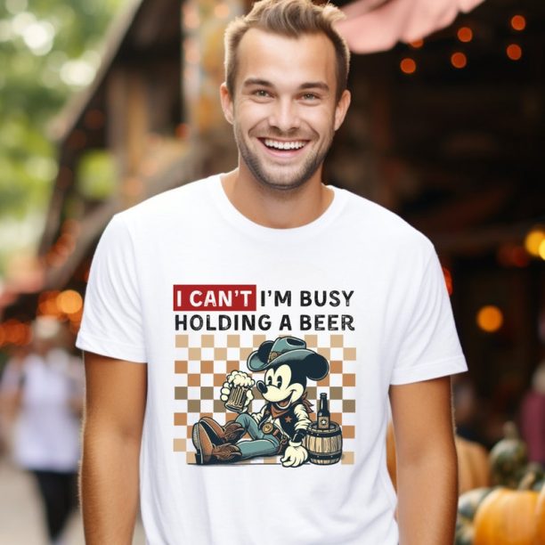 I can't I'm Busy Holding A Beer | Disney shirts | Father's day | Vintage tee | Beer lover shirt