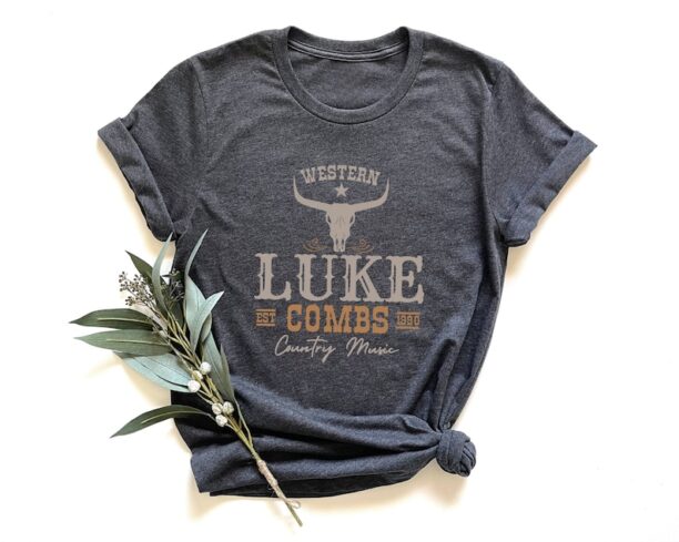 Luke Combs EST 1990 T Shirt, Concert Shirt, Western Luke Combs Bullhead Tour 2023 Merch, Country Music Fan