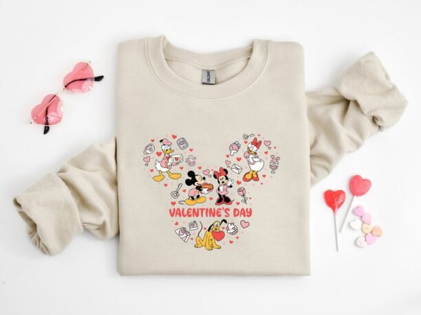 Mickey and Minnie In Love Valentine Shirt, Minnie Mouse Valentines Tee, Minnie Ears Love Valentines Gift