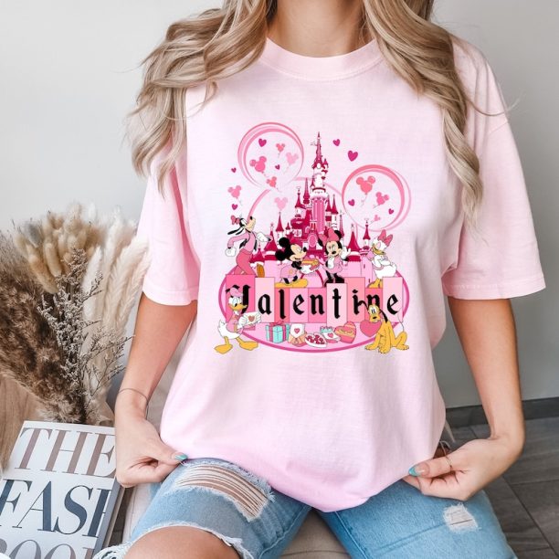 Comfort Colors® Mickey And Friends Valentines, Disneyland Valentines Day Shirt, Valentines Disney Family Tee