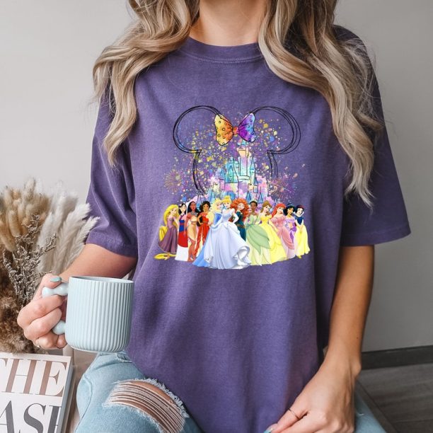 Comfort Colors® Disney Minnie Princess Shirt, Disney Watercolor Castle Tee, Disney Princess Shirt, Disney Princess Gift