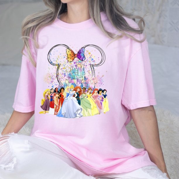 Comfort Colors® Disney Minnie Princess Shirt, Disney Watercolor Castle Tee, Disney Princess Shirt, Disney Princess Gift