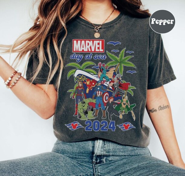 Disney Cruise Line Marvel Day At Sea 2024 T-shirt, Disney Cruise Line 2024 Shirt, Marvel Superhero shirt