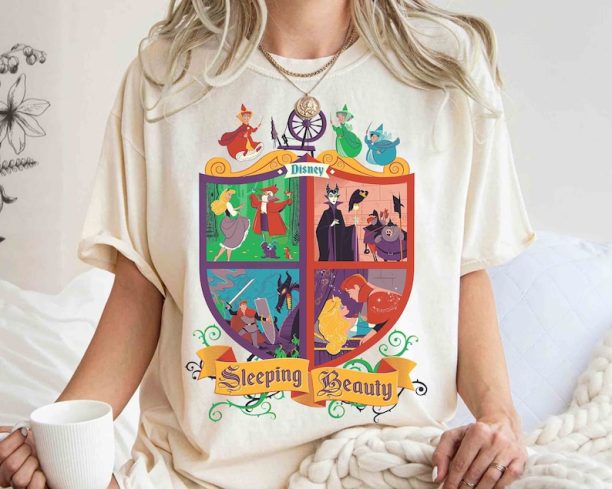 Disney Sleeping Beauty Characters Group Shot Retro Shirt