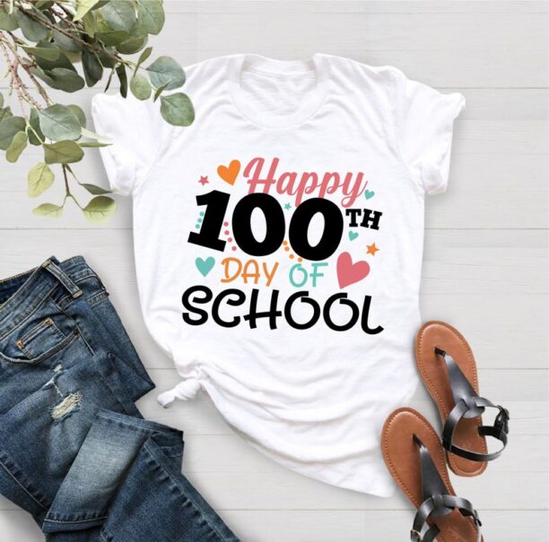 Happy 100th Day Of School Shirt, 100 Days of School Shirt, 100 Day Gift, 100th Day Of School Celebration