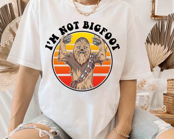 Funny Star Wars Chewbacca I'm Not Big Foot Vintage T-shirt, Chewie Galaxy's Edge Holiday Trip Tee