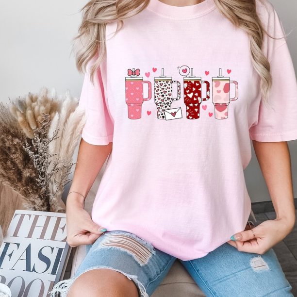 Comfort Colors® Valentines Day Mug T-Shirt, Latte Shirt, Valentines Day Cup Shirt, Cute Valentine Shirt